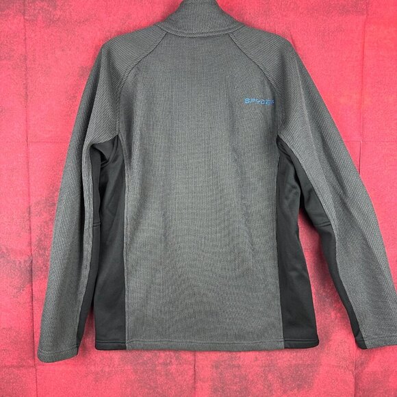 SPYDER MEN'S OUTBOUND 1/4 ZIP PULLOVER, GRAY, BLACK, BLUE ZIPPER, LOGO, SIZE L - Picture 7 of 12
